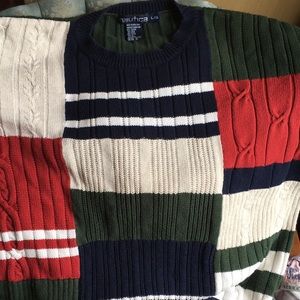 Vintage 90s Nautica sweater Zach Morris style L